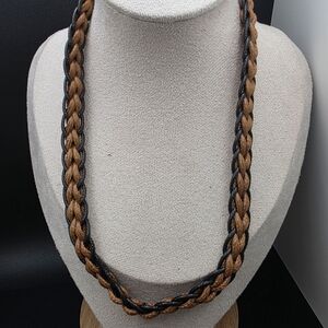 Braided Black and Brown Necklace (1358)